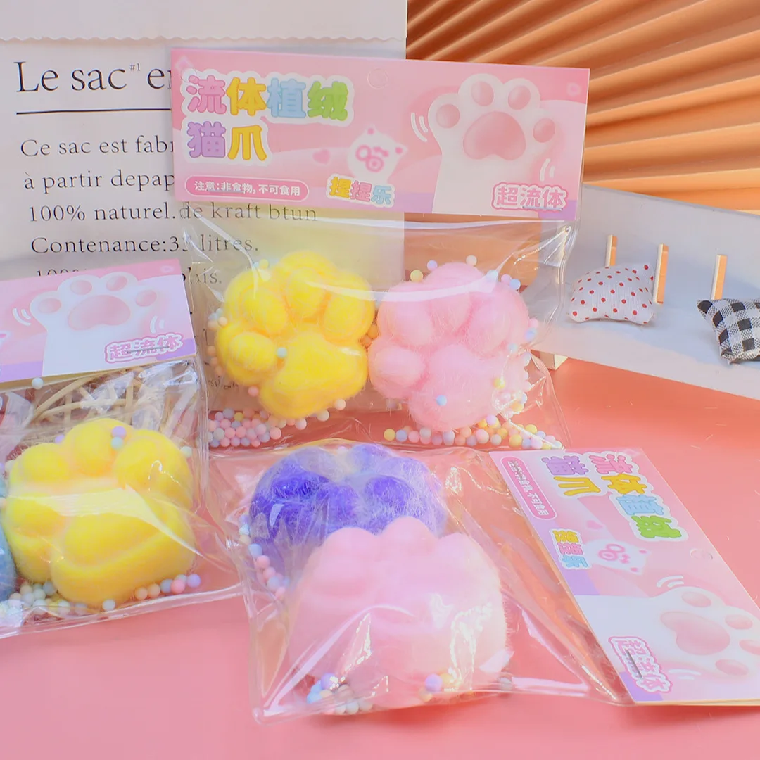 2 unids/bolsa Kawaii lindo gato de peluche pata juguetes para apretar rebote lento juguete de descompresión alivio del estrés relajación para niños juguetes sensoriales