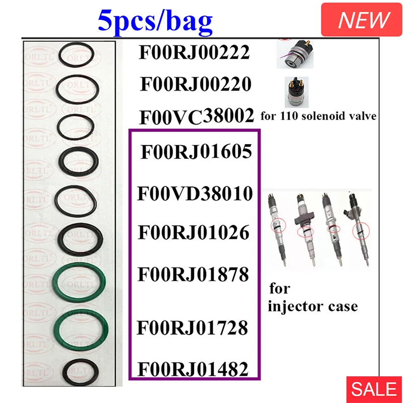 

Sealing O Ring F00RJ01605 F00VD38010 F00RJ00222 F00RJ00220 F00VC38002 F00RJ01026 F00RJ01728 F00RJ01878 F00RJ01482 For BOSCH 5PC