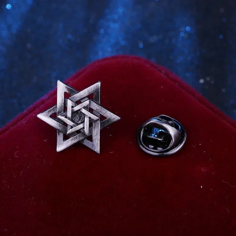 خمر نجمة داود اليهودية الإسرائيلية شارة بروش الرجال البدلة الملابس دبوس موضة الأعمال مجوهرات الحفلات عادية #6