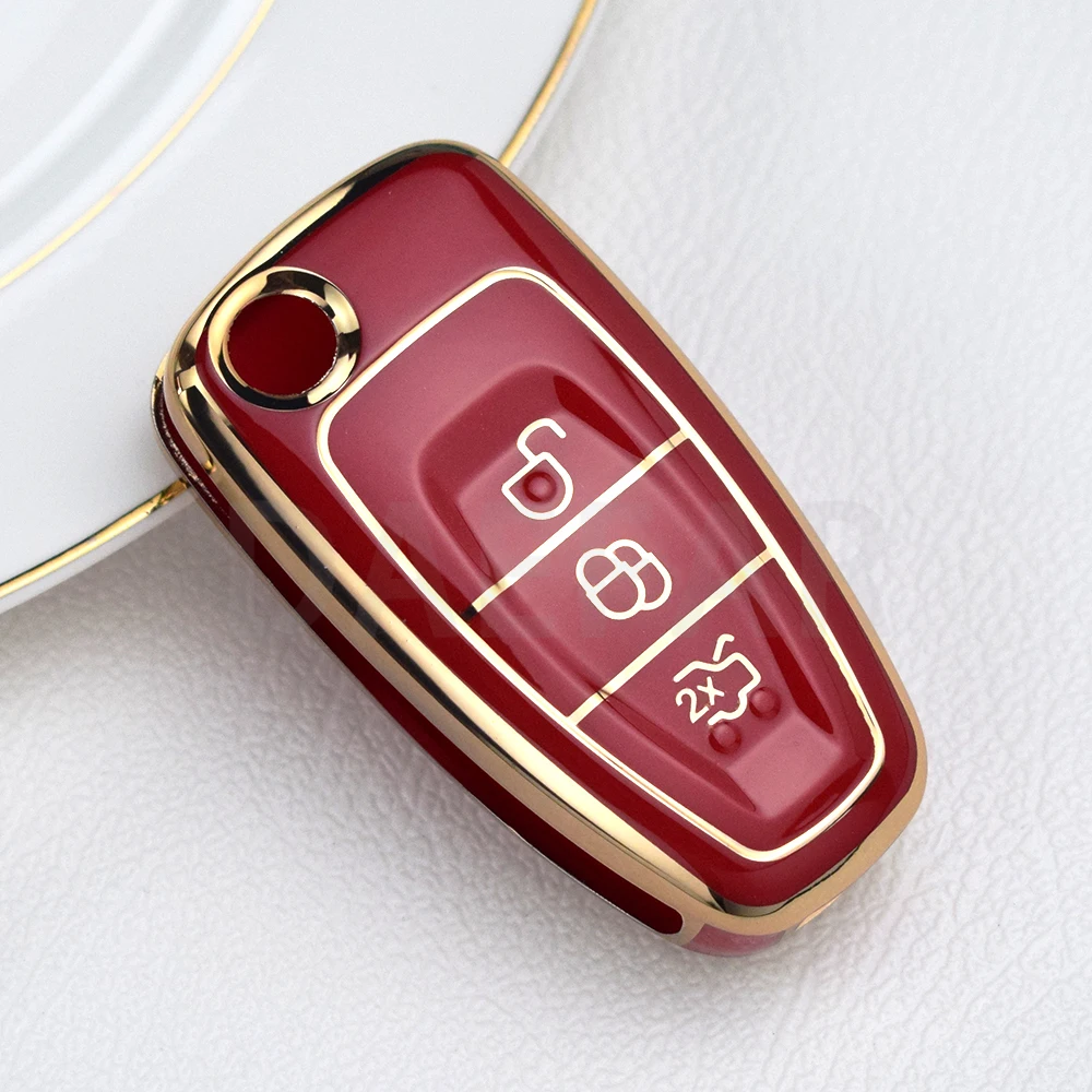 For Ford Ranger C-Max S-Max Focus Galaxy Mondeo Transit Tourneo Custom TPU Car Key Case Cover Auto Key Holder