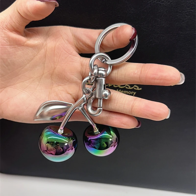 موضة التدرج اللون الكرز قلادة لمدرب حقيبة يد حقائب كتف اكسسوارات هدية المرأة الكرز قلادة كيرينغ