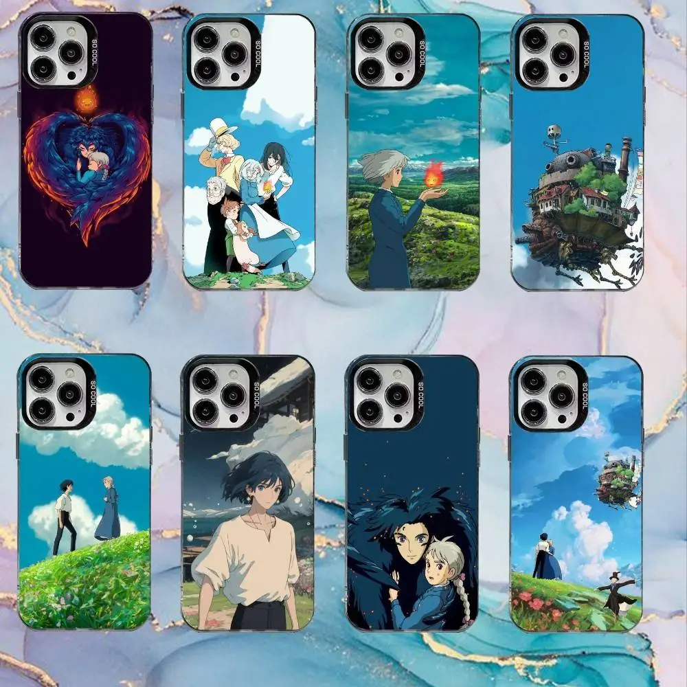 

S-Sophie Moving Castle Phone Case For iPhone17,16,15,14,13,12,11 Plus,Pro Max Black Candy Matte Shockproof Cover