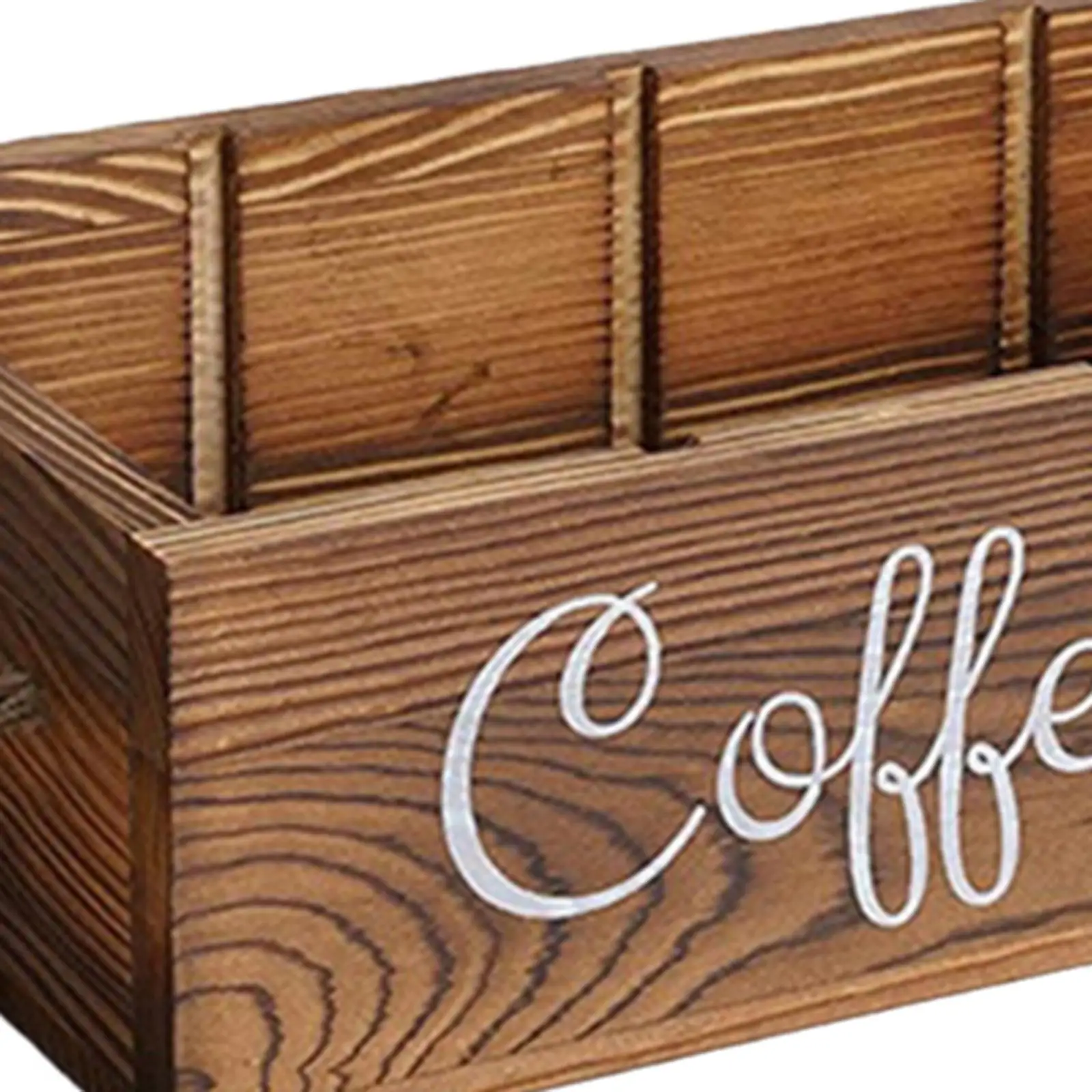 Деревянный органайзер для кофейной станции, ящик для хранения для любителей кофе, 12,6x6,5x3,5 дюйма