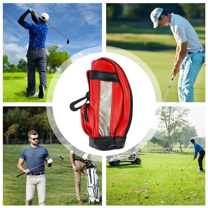 Poudres de balle de golf imperméables pour adultes, sac d'accessoires de golf en PU, fermeture à glissière, sac de balle durable, mini sac de balle de golf, extérieur