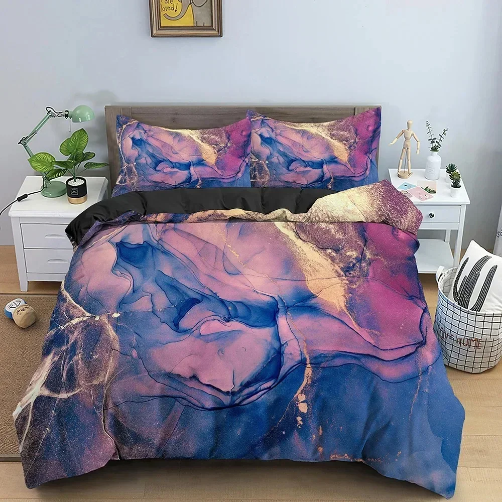 Marble Texture Bedding Set For Bedroom Soft Modern Bedspreads Comefortable Kids Duvet Cover Quilt Cover And Pillowcase