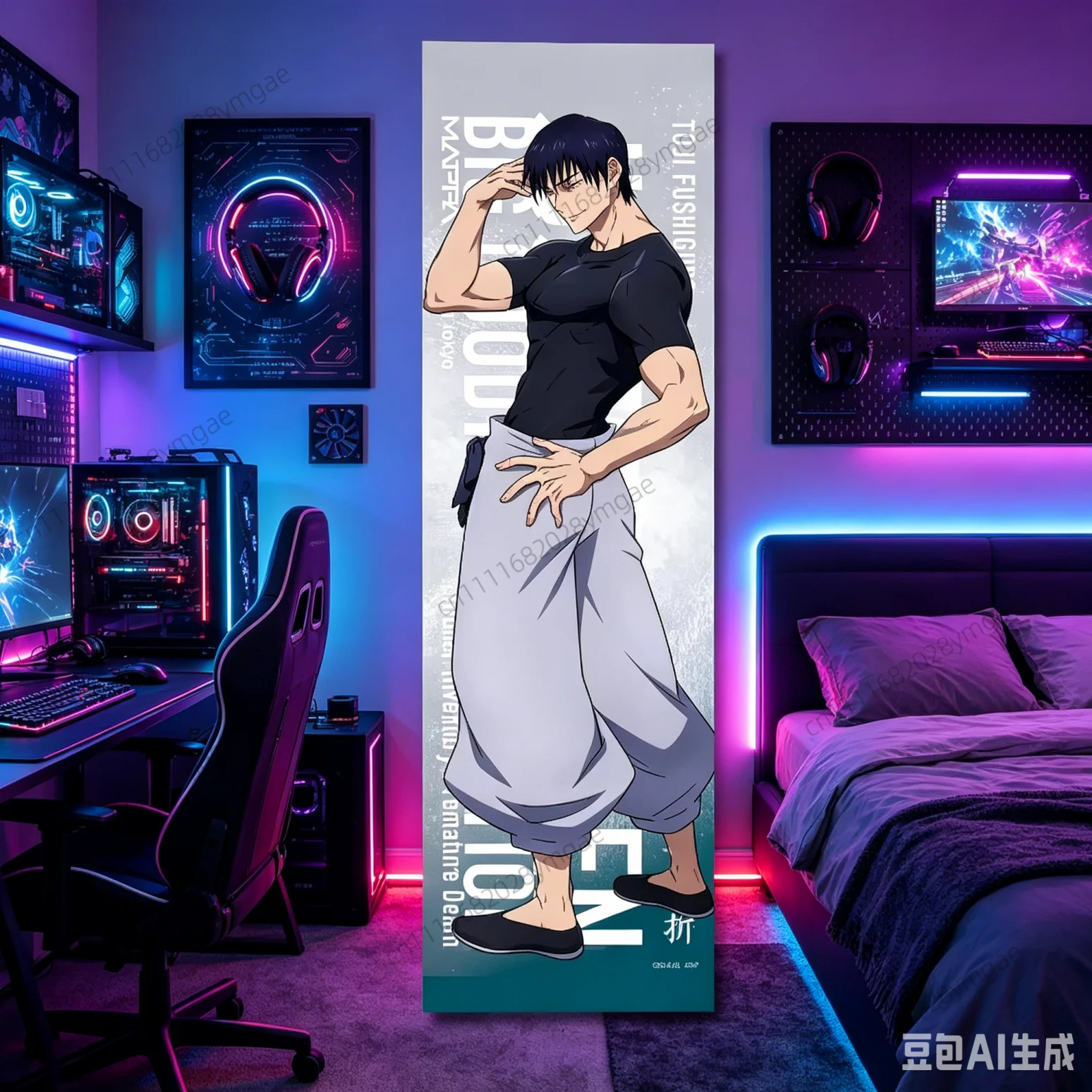Aesthetic Anime Tapestry Satoru Vertical Long Tapestry Cute Cartoon Wall Hanging Flags Teen Bedroom Dorm Background Cloth Banner