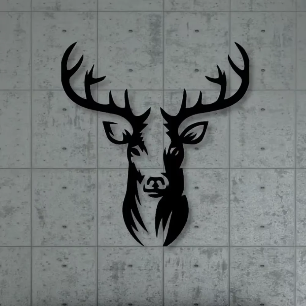 Charming Rustic Metal Deer Head Wall Art - 3D Sculpture for Farmhouse Decor, Perfect for Modern Living Room
