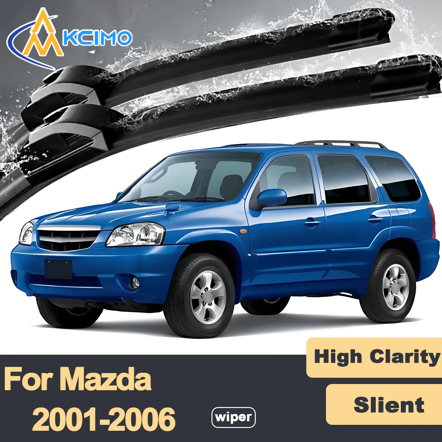 

Premium Rubber Durable Silent Windshield Wiper Blades 2pcs for Mazda Tribute EP 2001-2006 Front Wiper Blades Set