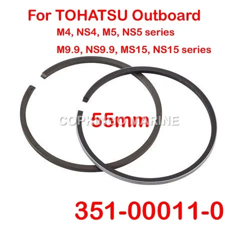 

Boat Piston Ring STD 55mm SET for Tohatsu Outboard Motor Parts 5HP 15HP 9.9HP M NS9.9 15 2 stroke 351-00011-0 369-00011-0