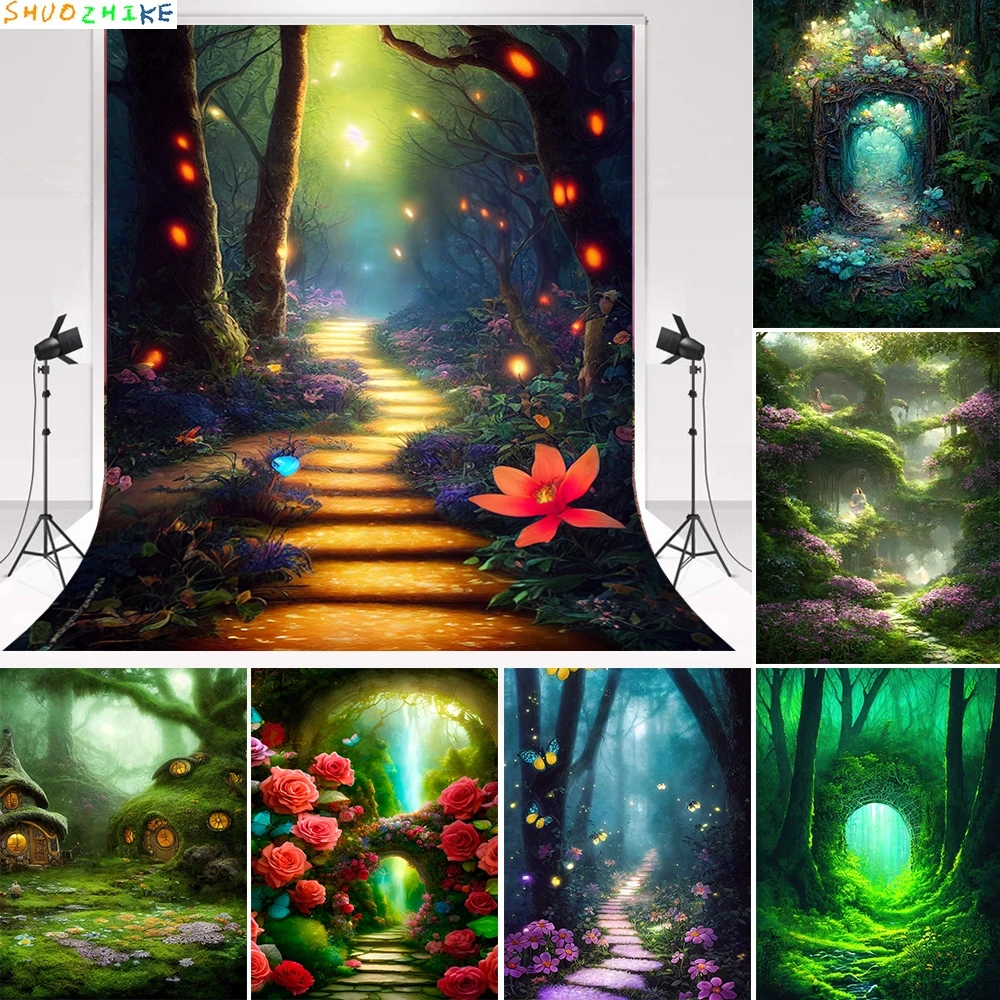 

Photography Background Magical Forest Jungle Newborn Children Adult Art Portrait Photocall Backdrop Props for Photo Studio