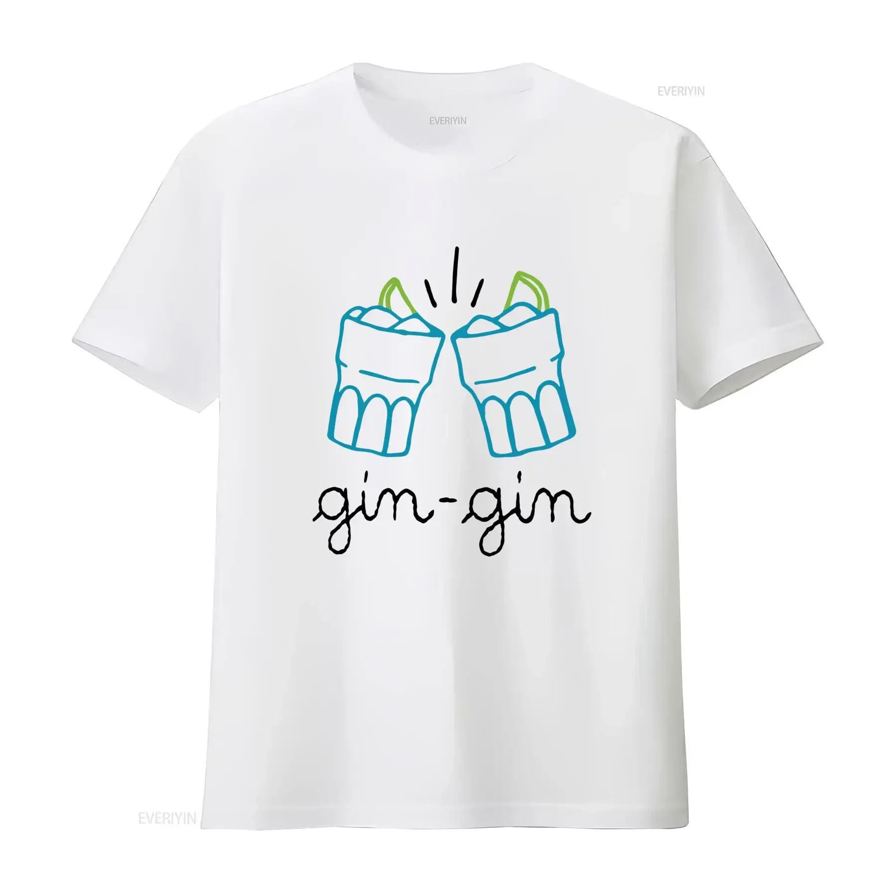 T shirt in maglia jersey vestibilità classica con decorazione a gin Portofino casual girocollo per tutte le stagioni vintage
