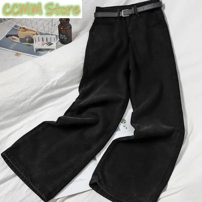 Vintage High-waisted Loose-fit Slimming Straight-leg Jeans For Women Trendy Long Trousers A Retro Flair