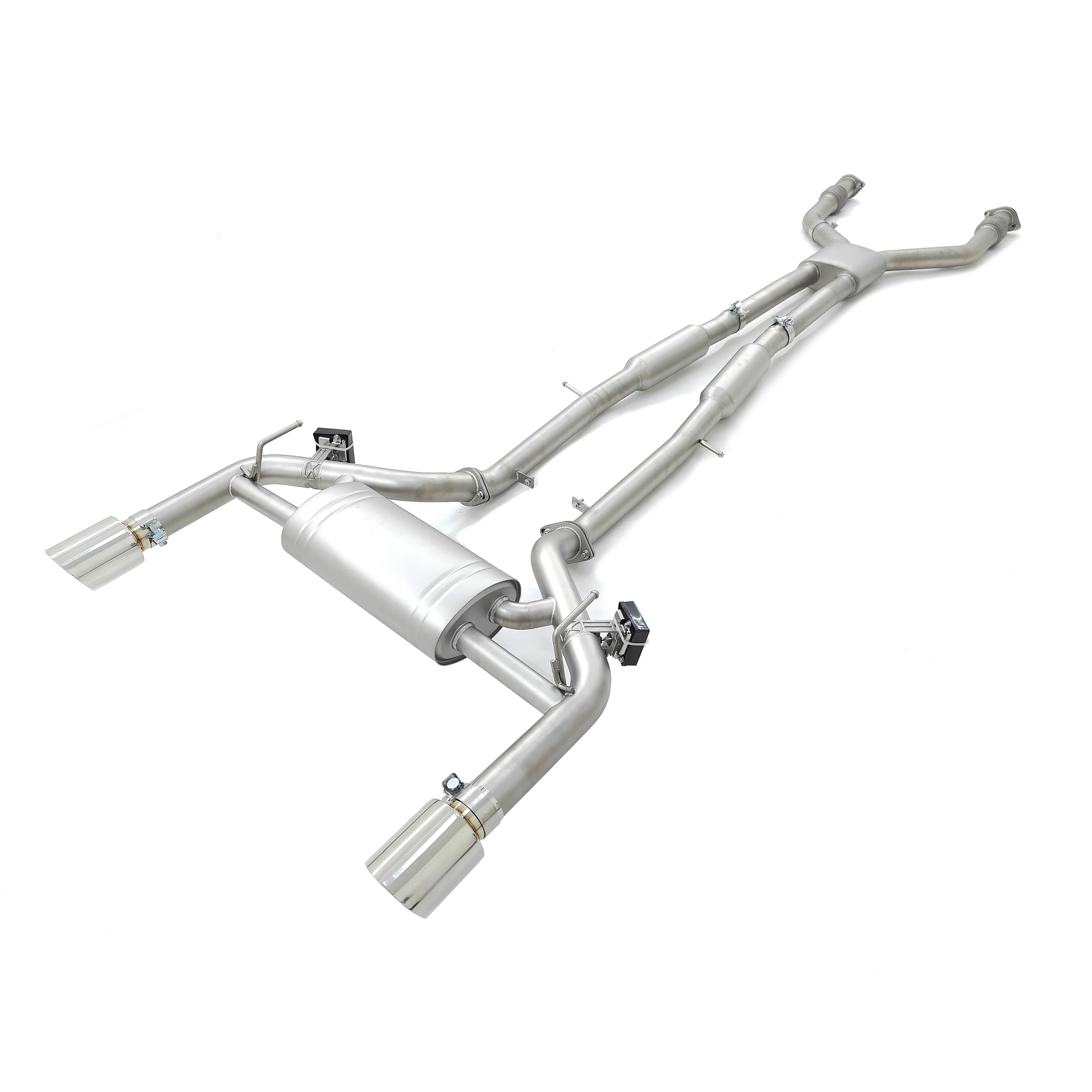 High Quality  Q50 Exhaust For Infiniti Q50 Q60 3.0T Valvetronic Muffler With Remote Control SS304 Valved Catback Exhaust Tips