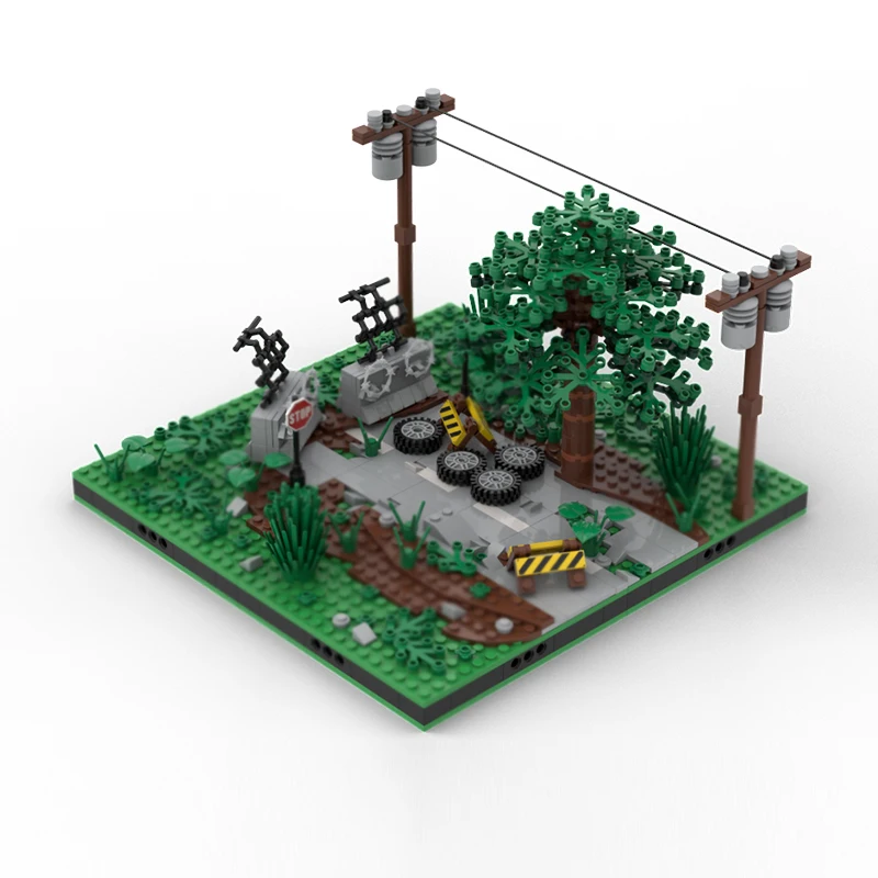 Stadt Street View Modell MOC Bausteine Das Ende Der Straße Modulare Technologie Geschenke Urlaub Montieren Kinder Spielzeug Anzug