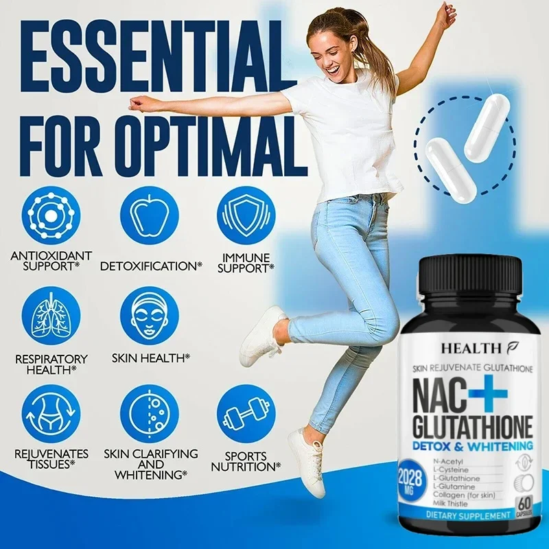 HEALTH Premium Glutathione - Reduced Glutathione  Glutathione Supplement - L-Glutathione - Antioxidant Support - Liver Support