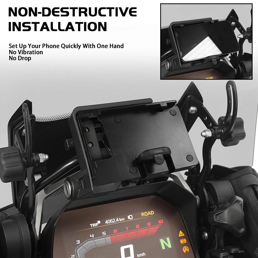 For BMW R1250GS LC Adventure R1200GS F850GS F750GS F900XR F900R Motorcycle USB Charger Mobile Phone Holder Stand Bracket