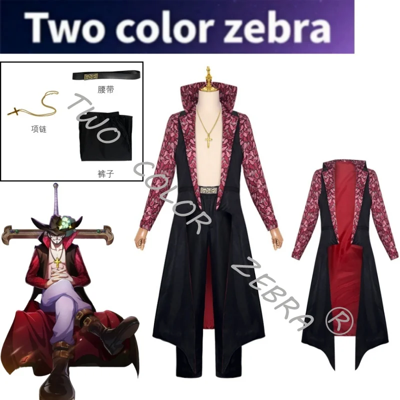 

Dracule Mihawk Cosplay Red Cloak Costume Black Trench Coat Pant Full Set for Comic Conventions & Halloween Carnival Party