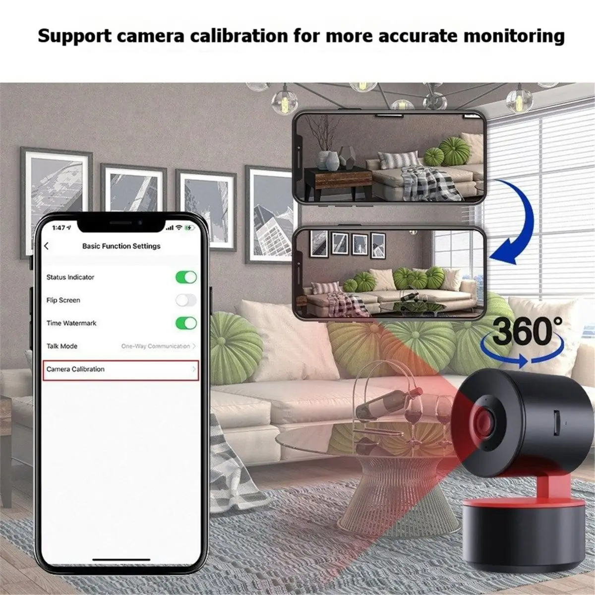 Tuya WiFi Smart Home Camera 2MP Security Camera Indoor Pan-Tilt Camera with IR Night Vision & Motion Detection Monitor