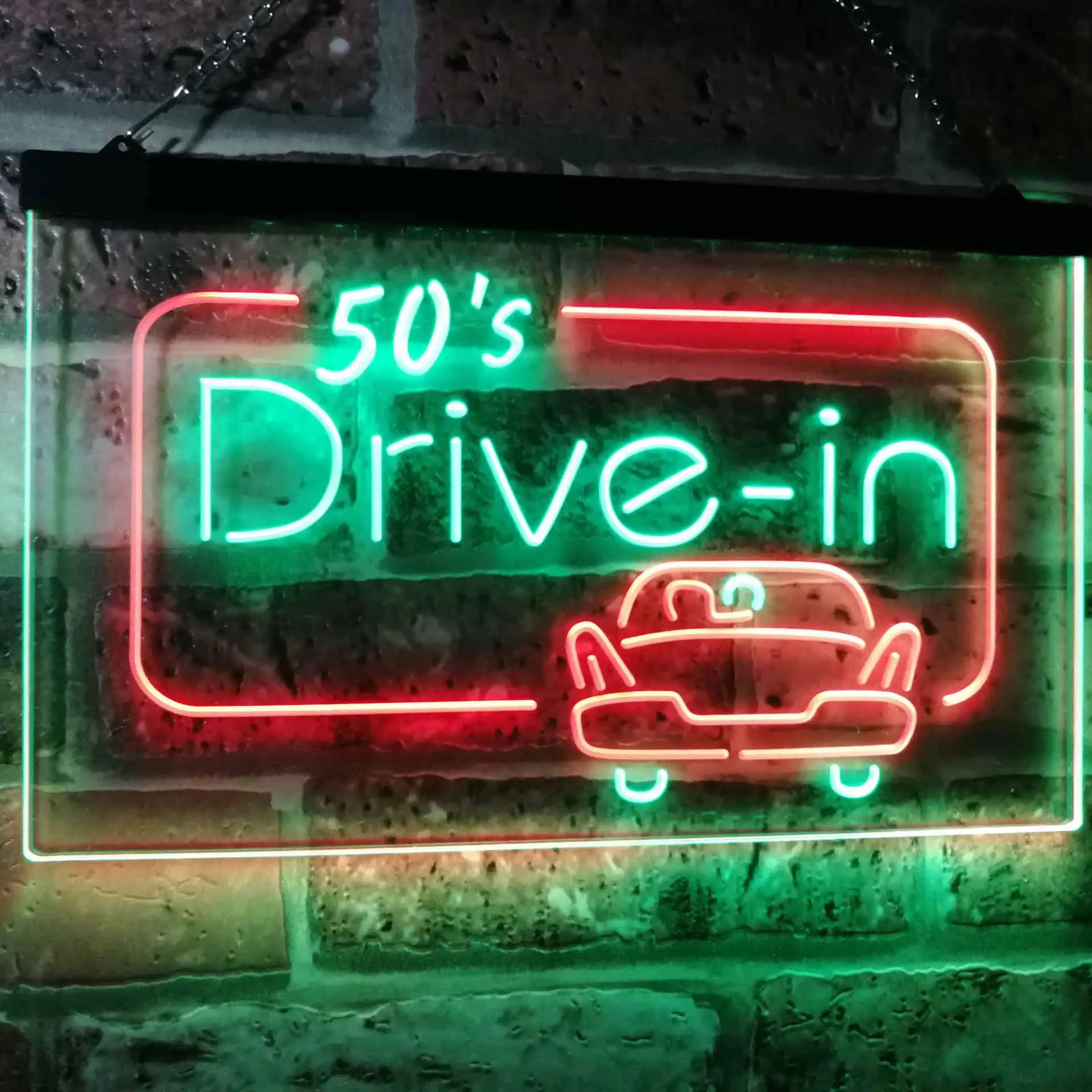 50s Drive in Vintage Dual Color Led Neon Sign st6-m2076