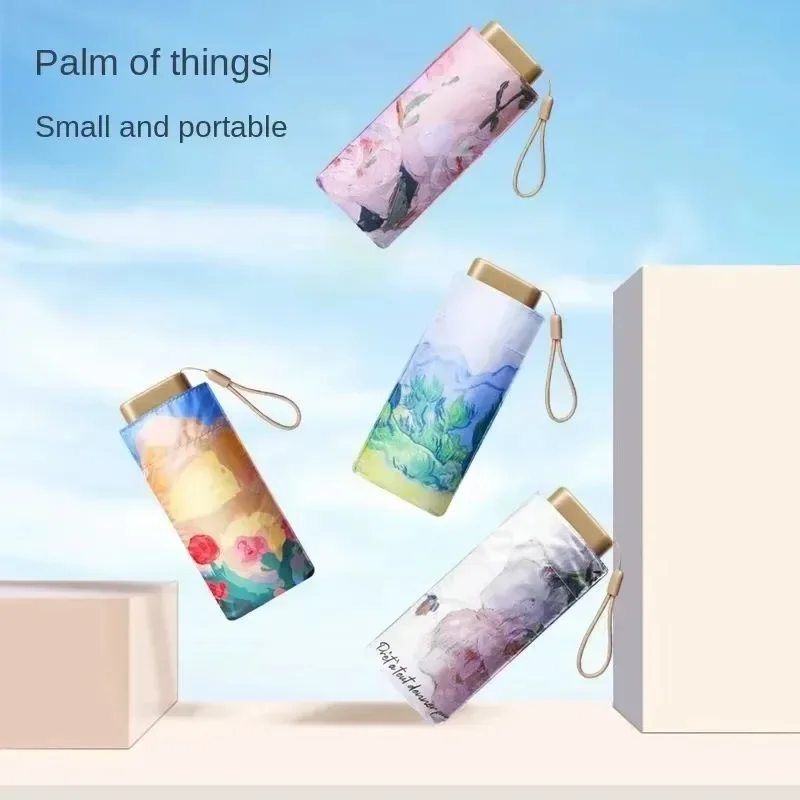 Солнцезащитный зонтик для улицы, удобный шесть складных зонтов с защитой от ультрафиолета, портативный и стильный женский зонт от солнца