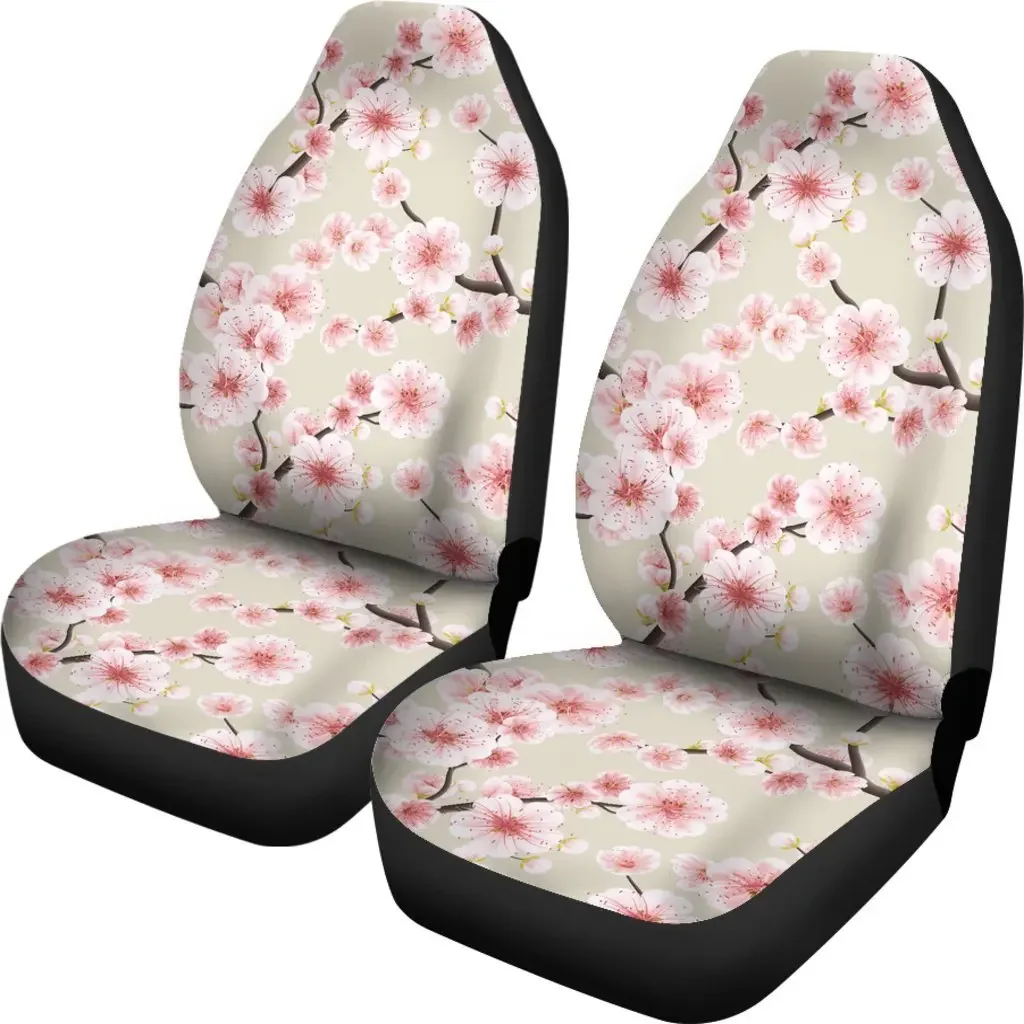 Cherry Blossom Sakura Seat Cover Car Seat Covers Set 2 Pc, Car Accessories Car Mats