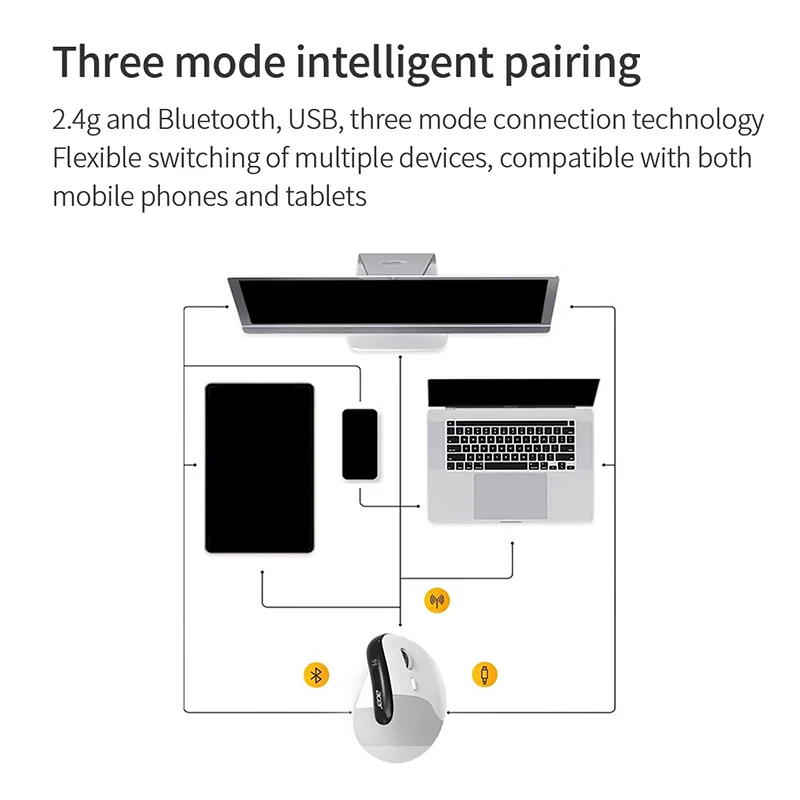 وضع Acer-wirless mode ، بلوتوث ، فأرة قابلة لإعادة الشحن ، صيحات مريحة ، نغمة خفيفة ، للمكتب ، الكمبيوتر الشخصي ، الكمبيوتر المحمول