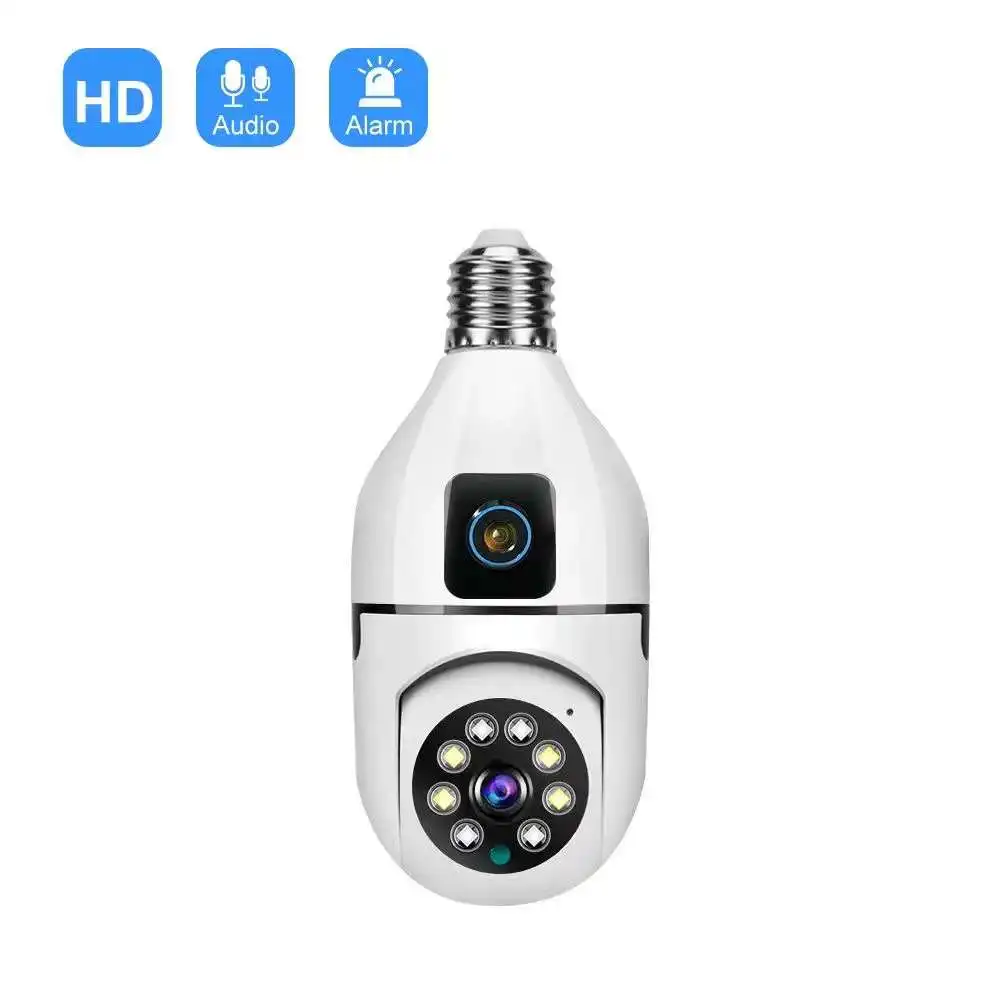 4MP Yoosee/V380 APP Dual  Lens E27 Full Color Wireless PTZ IP Dome Camera AI Humanoid Detection Home Security CCTV Baby Monitor