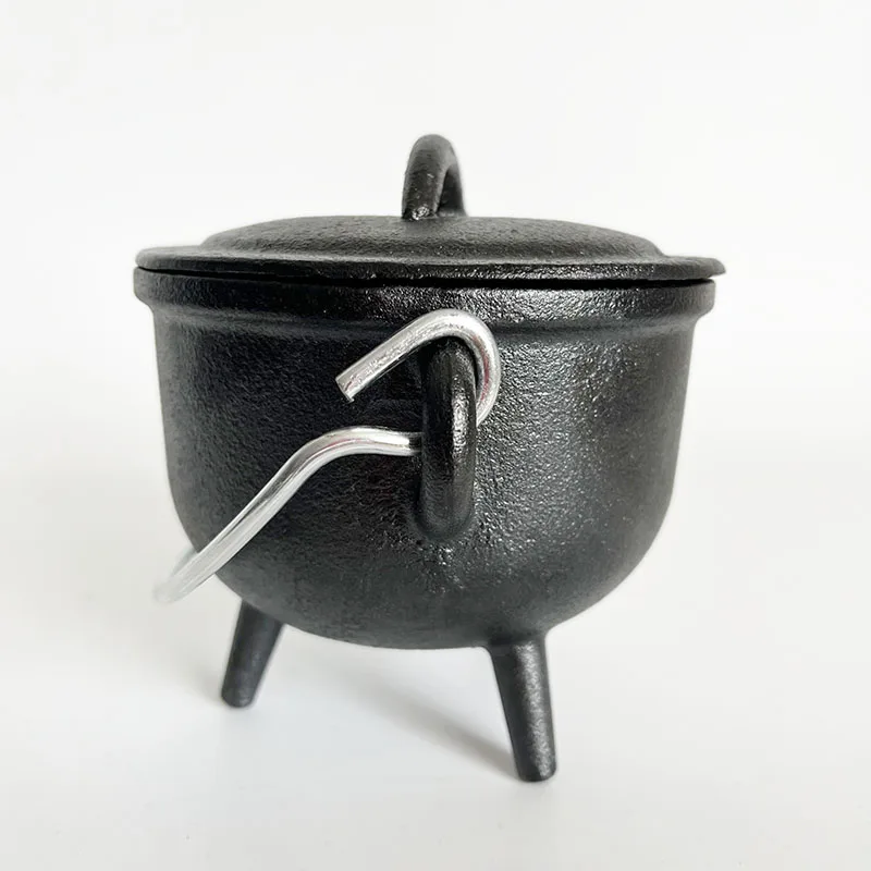 1/4# Cast Iron Mini Three Legs Cauldron Pot 400ml Plain