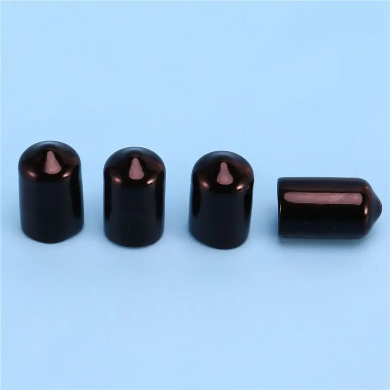 THIVN-1000Pcs Rubber End Caps 9.5Mm ID PVC Round Tube Bolt Cap Cover Screw Thread Protectors Black