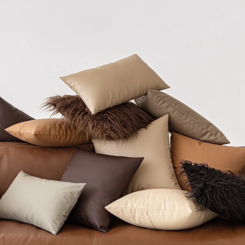 

Наволочка в европейском и американском стиле, Роскошная искусственная кожа ручной работы, креативная, однотонная, искусство, украшение для дома, дизайнерская наволочка