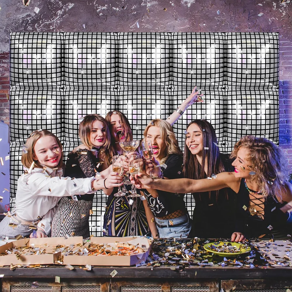 25-حزمة من بالونات من رقائق الألومنيوم المربعة الفضية المربعة على الوجهين، خلفية بالون من رقائق معدنية على الوجهين، مناسبة لحفلات أعياد الميلاد وحفلات الزفاف والذكرى السنوية، وتجمعات الأصدقاء، وديكورات حفلات الديسكو