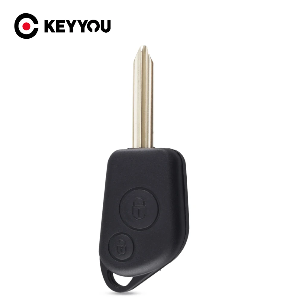 

KEYYOU Сменный 2-кнопочный чехол для дистанционного ключа с необрезанным лезвием для Citroen Elysee Saxo Xsara Picasso Berlingo, Стайлинг автомобиля