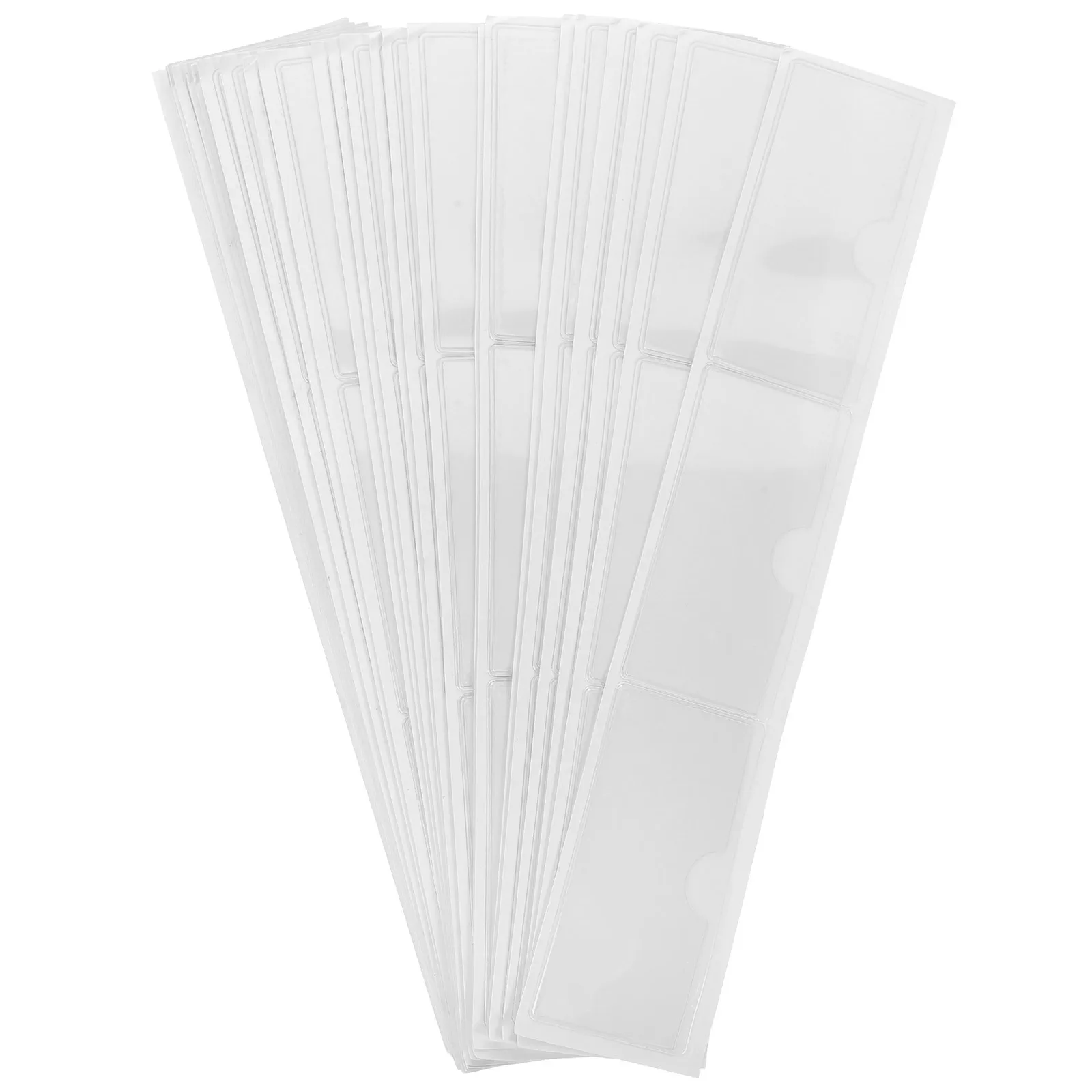 

100Pcs Clear Adhesive Card Holders Self Adhesive Pockets Organizer Business Card Sleeves Price Label Bags Pocket Protector