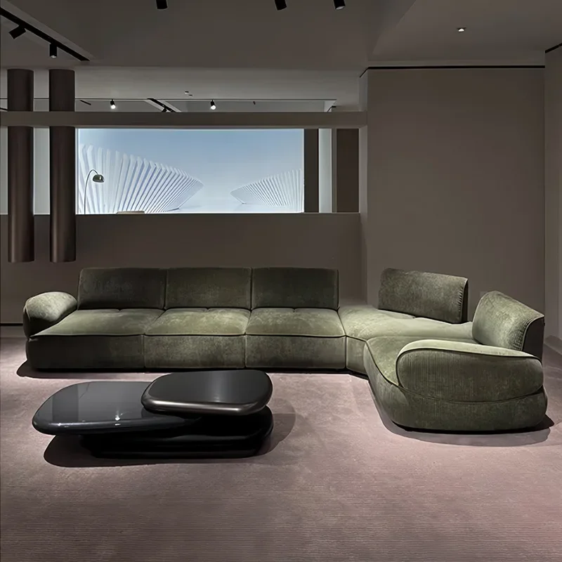 Sofa curved multi-person corner combination sofa