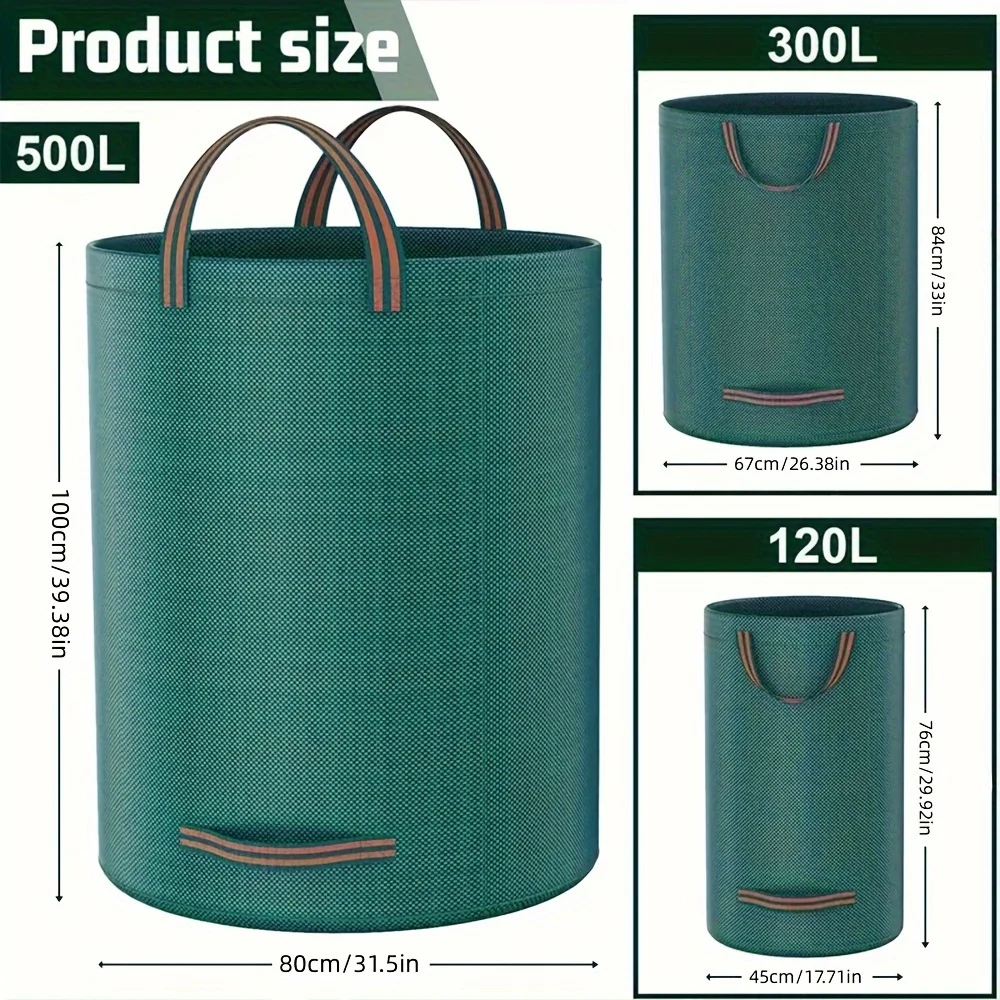 Picture 4: Heavy-Duty PP Garden Waste Bags - Reusable Yard Debris Bags with Industrial Fabric and Handles for Plant, and Leaf Collection
