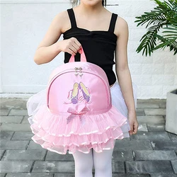 Pink Lace Girl Dance Bag for Girls Dance Ballet Bag For Girls Baby Children Ballerina Bag Kid Gymnastics Embroidered Backpack