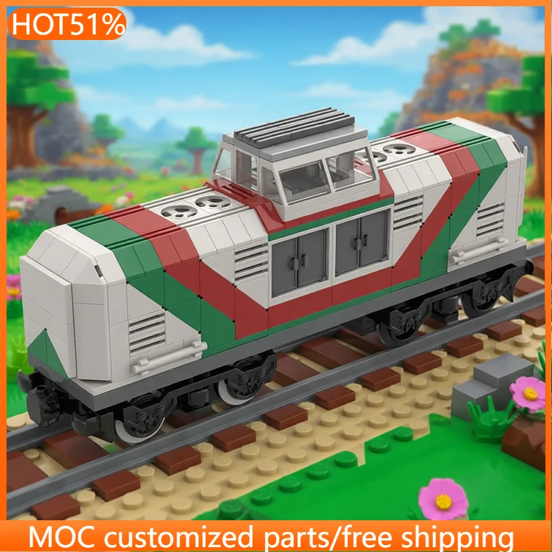 392 PCS Car Enclosed style locomotive MOC Customize Modular Building Block Brick Simple Creative Design DIY Assembly Toy Gift