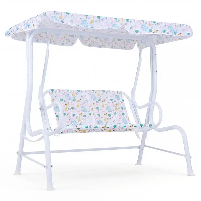 

Patio Swing 2-Seater Outdoor Porch Swing Lounge Chair with Adjustable Canopy-White