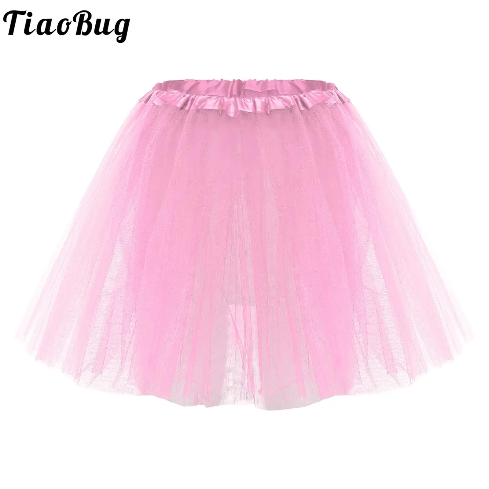 

Women Sheer Tulle Tutu Skirt Elastic Waist Pleated Hem Mesh Puff Skirt Underskirt Dance Skirt for Ballet Dance Stage Performance