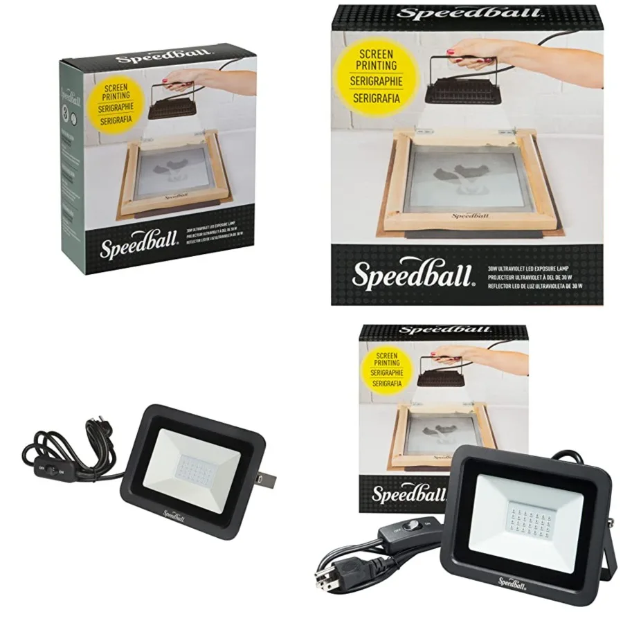 

Speedball 30W LED UV Exposure Lamp - Professional Screen Printing Light with 180° Swivel Mount - 395-400nm UV-A for Photo Emuls