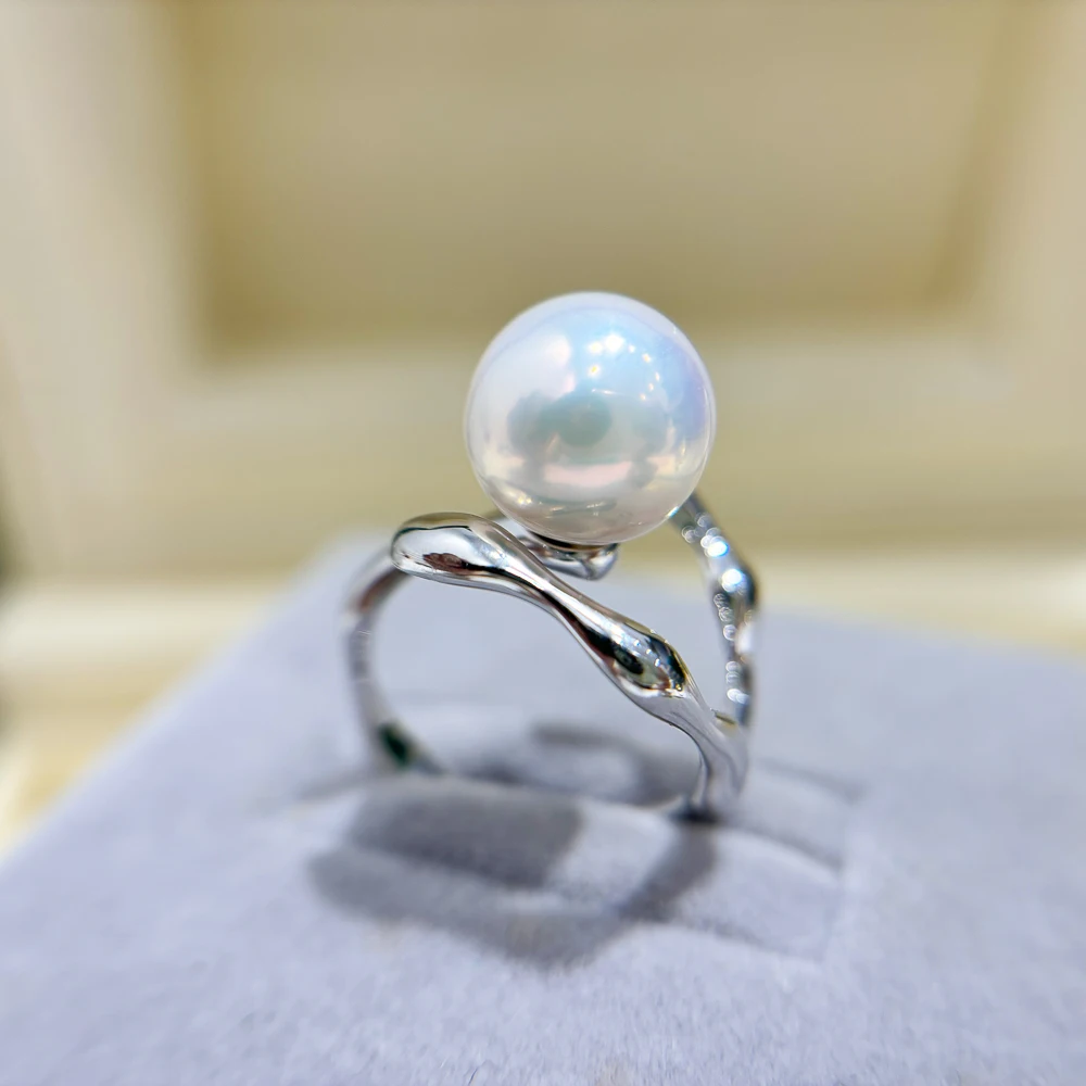 

3 шт. DIY жемчужные аксессуары 925 серебряное кольцо с жемчугом пустой держатель, модный золотой серебряный держатель для колец с круглыми бусинами диаметром 9-13 мм