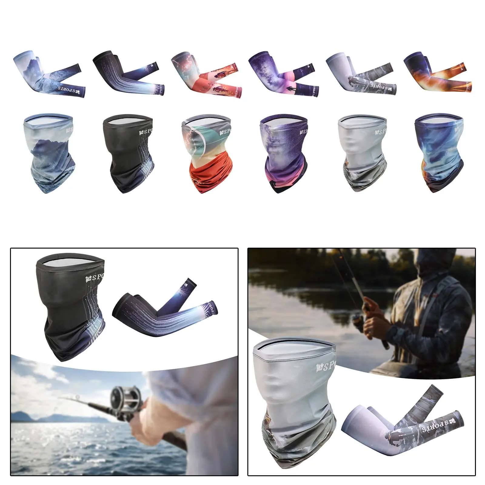

Sun Protection Cooling Arm Sleeves with Pattern Men Women Breathable Ice Silk for Summer Riding Hiking