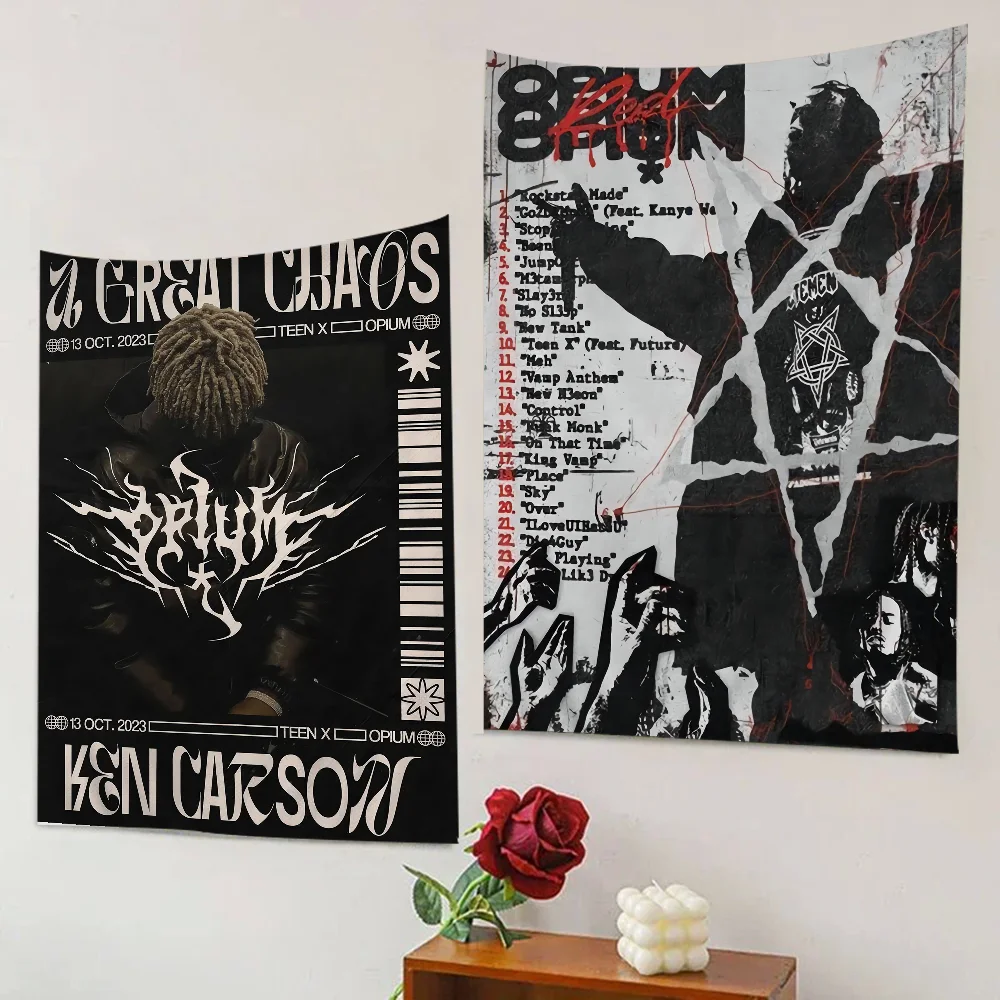 Ken Carson Rapper X Tapestry Anime Tapestry Hanging Tarot Hippie Wall Rugs Dorm Wall Hanging Sheets