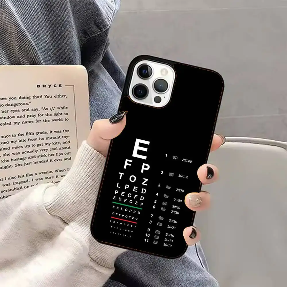 1 шт., медицинский чехол для телефона с диаграммой зрения, сильный магнитный чехол для IPhone 17 16, 15, 14 13 Pro Max 11 12 Mini