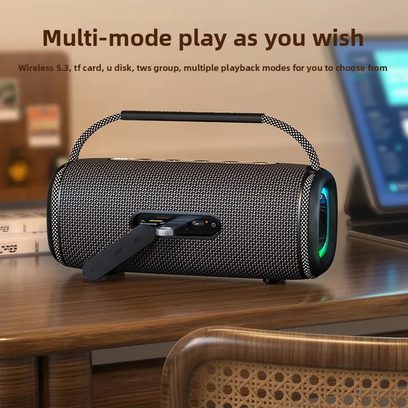 جديد سماعة لاسلكية تعمل بالبلوتوث المتكلم في الهواء الطلق مقاوم للماء مضخم صوت محمول زائد الوزن مع ستيريو ضوء RGB ستيريو محمول