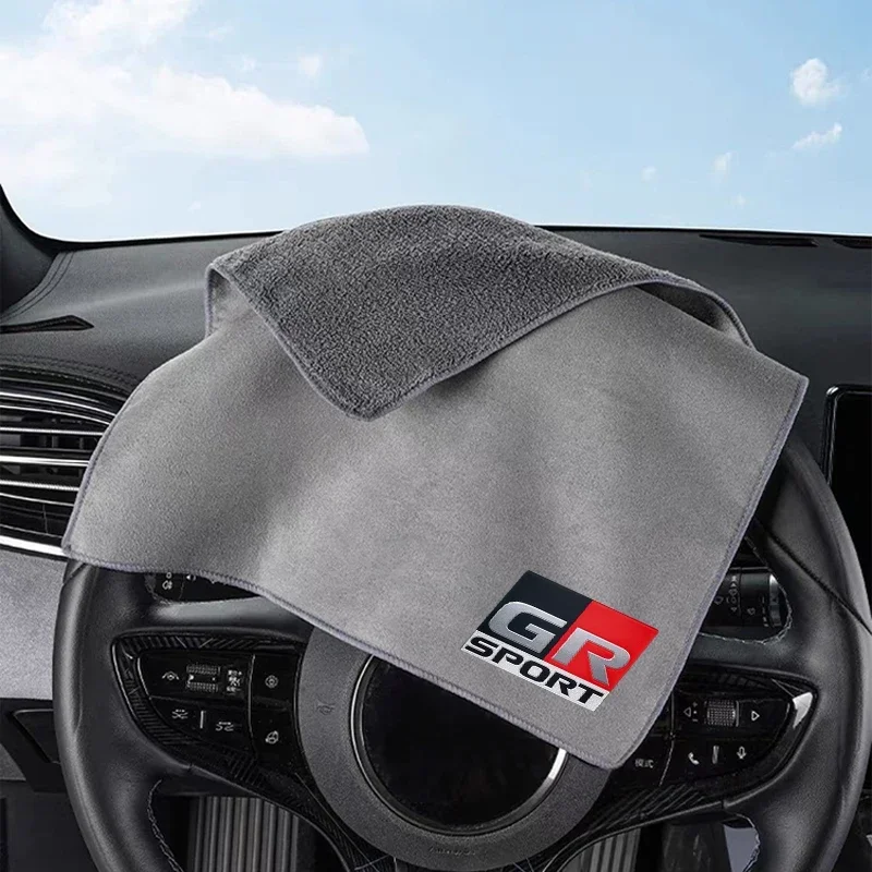 1 шт., автомобильное чистящее полотенце из микрофибры, полотенце для сушки автомобиля, инструменты для автоматической мойки для Toyota GR SPORT, аксессуары для автостайлинга