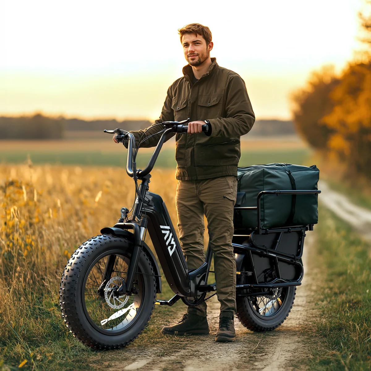 7 Speed Electric Cargo Bike with 250W 48V  Mountain Ebike Motor Fat Tire Battery Disc Brake System