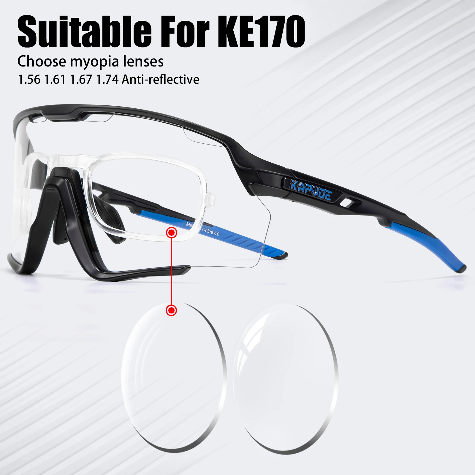 

For K170 Style Prescription 1.56 1.61 1.67 1.74 Aspheric Optical Lenses Myopia Frame Cycling Glasses Sunglasses Bike Eyewear