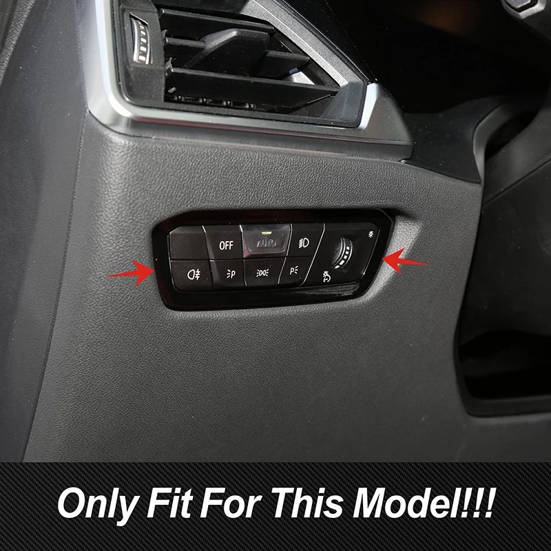 Auto For BMW 3 Series G20 2020-2022 Car Headlight Switch Frame Decoration Cover Carbon Fiber Color Sticker Interior Accessories