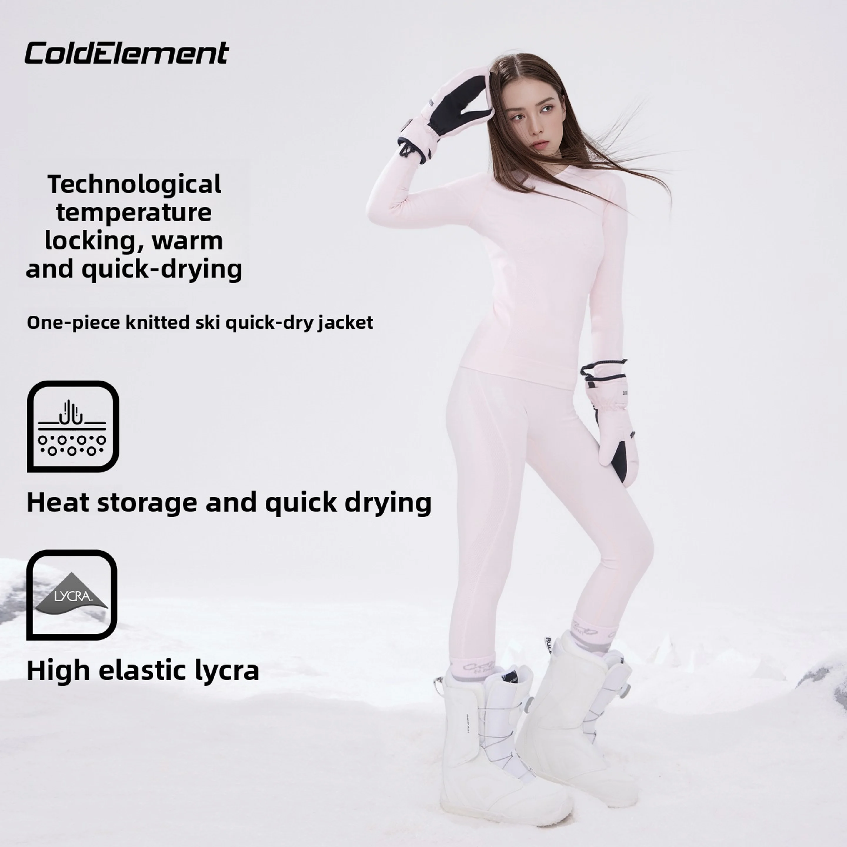 Coldelement Ski Quick-Drying Underwear Set Winter Sports Moisture-Wicking Performance For Outdoor Activities Mountaineering